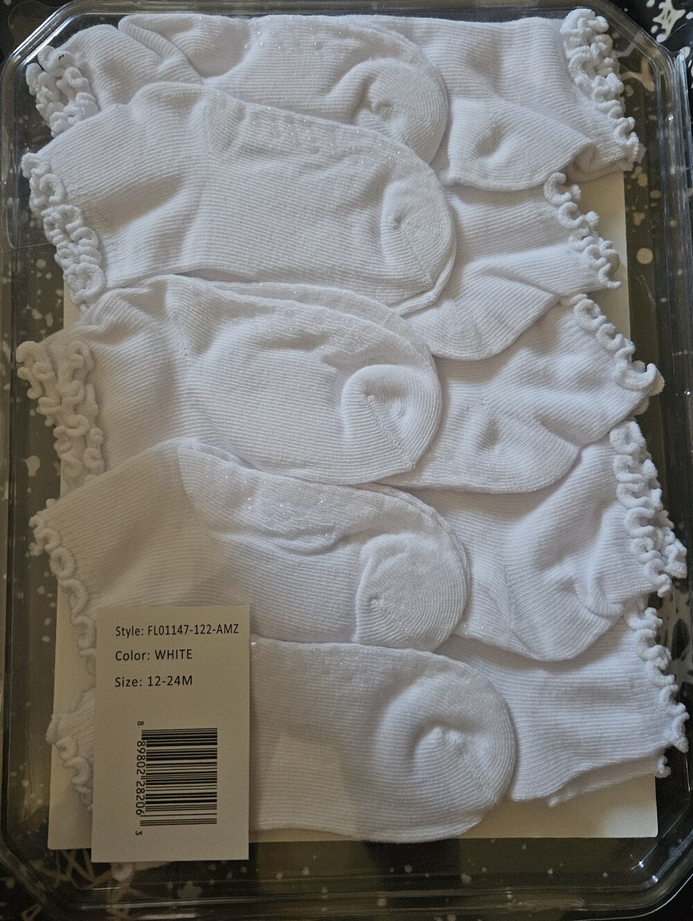Fruit of the Loom White Baby Ankle Socks - Ruffle Trim (10 Pack) 1T-2T
